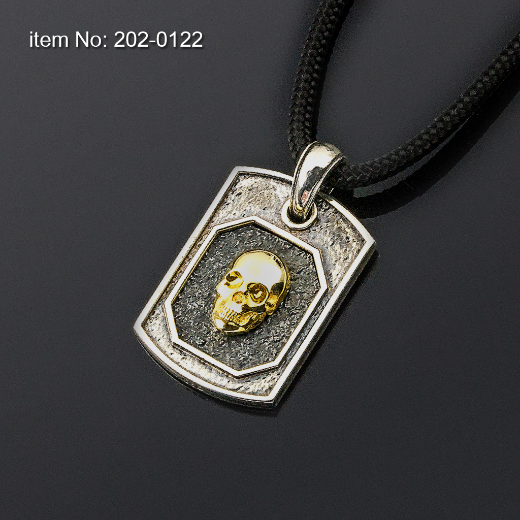 Pendant with Sterling Silver & K14 Gold skull